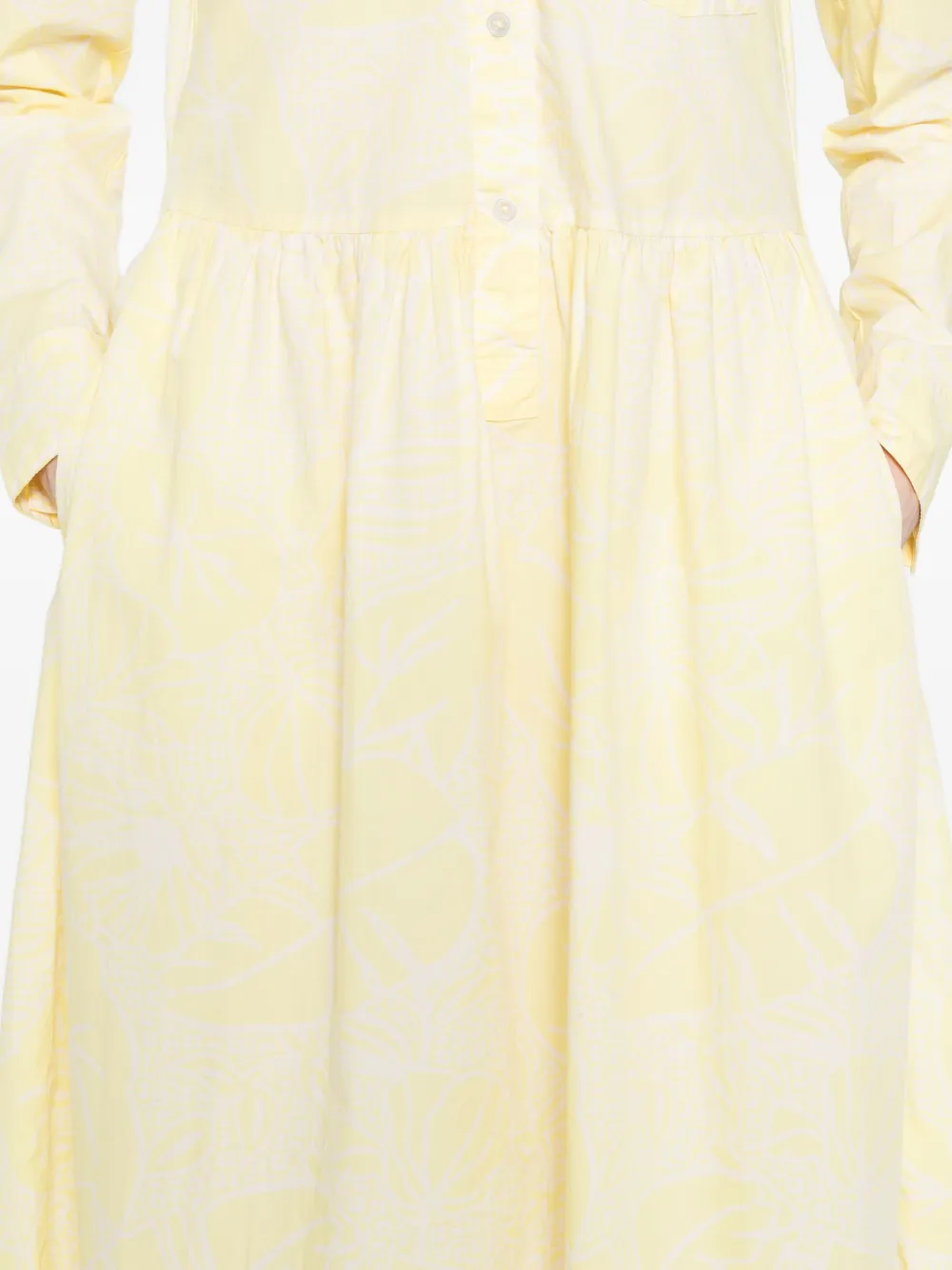 Marc O'Polo Midi-jurk met bloemenpatroon Geel