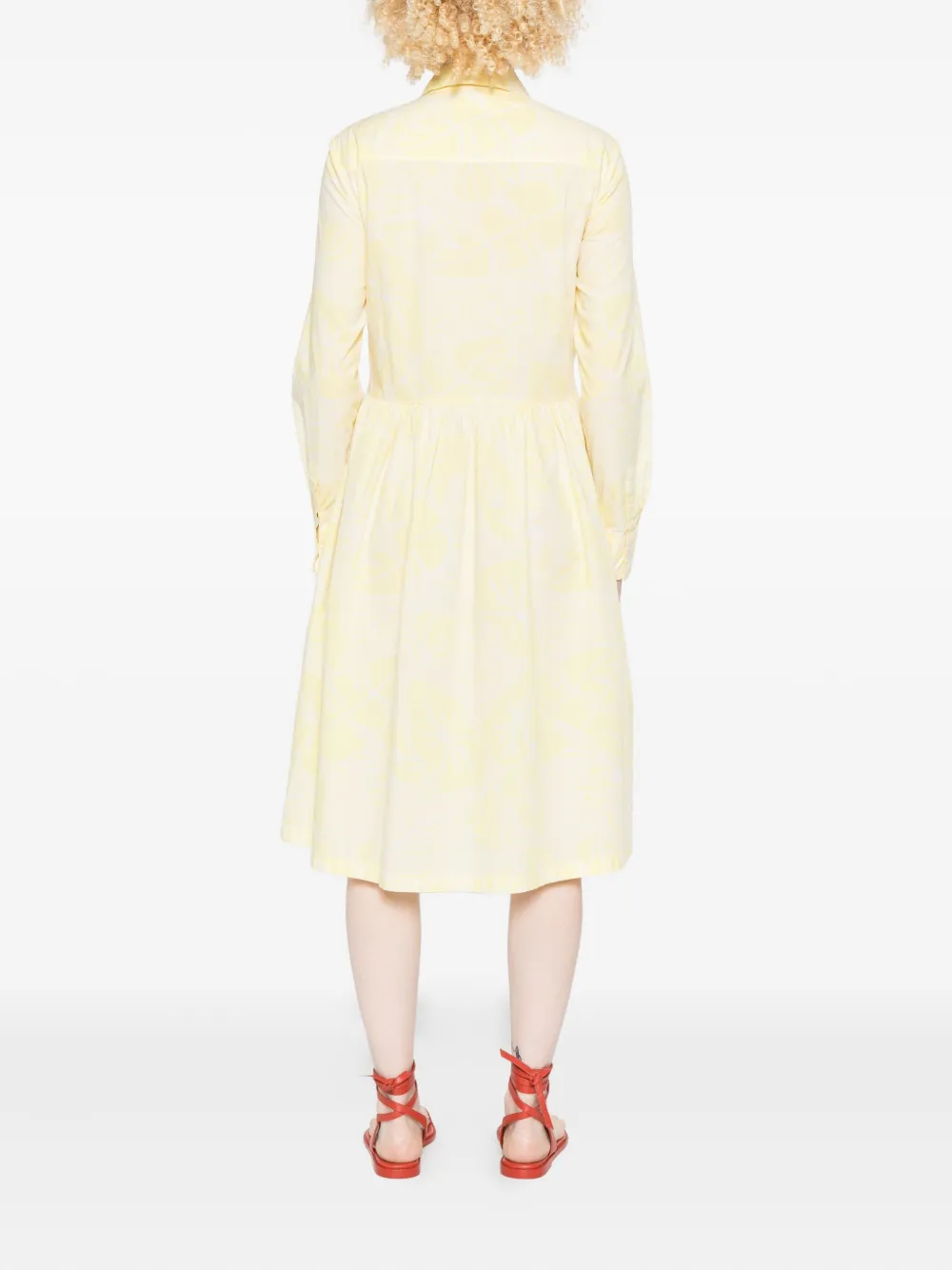 Marc O'Polo Midi-jurk met bloemenpatroon Geel