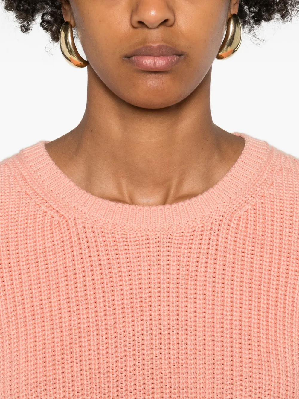 Marc O'Polo Geribbelde sweater met ronde hals Roze