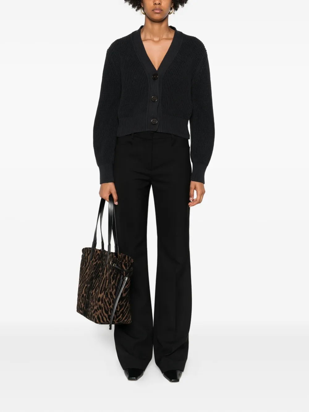 Marc O'polo V-neck Cardigan In Black