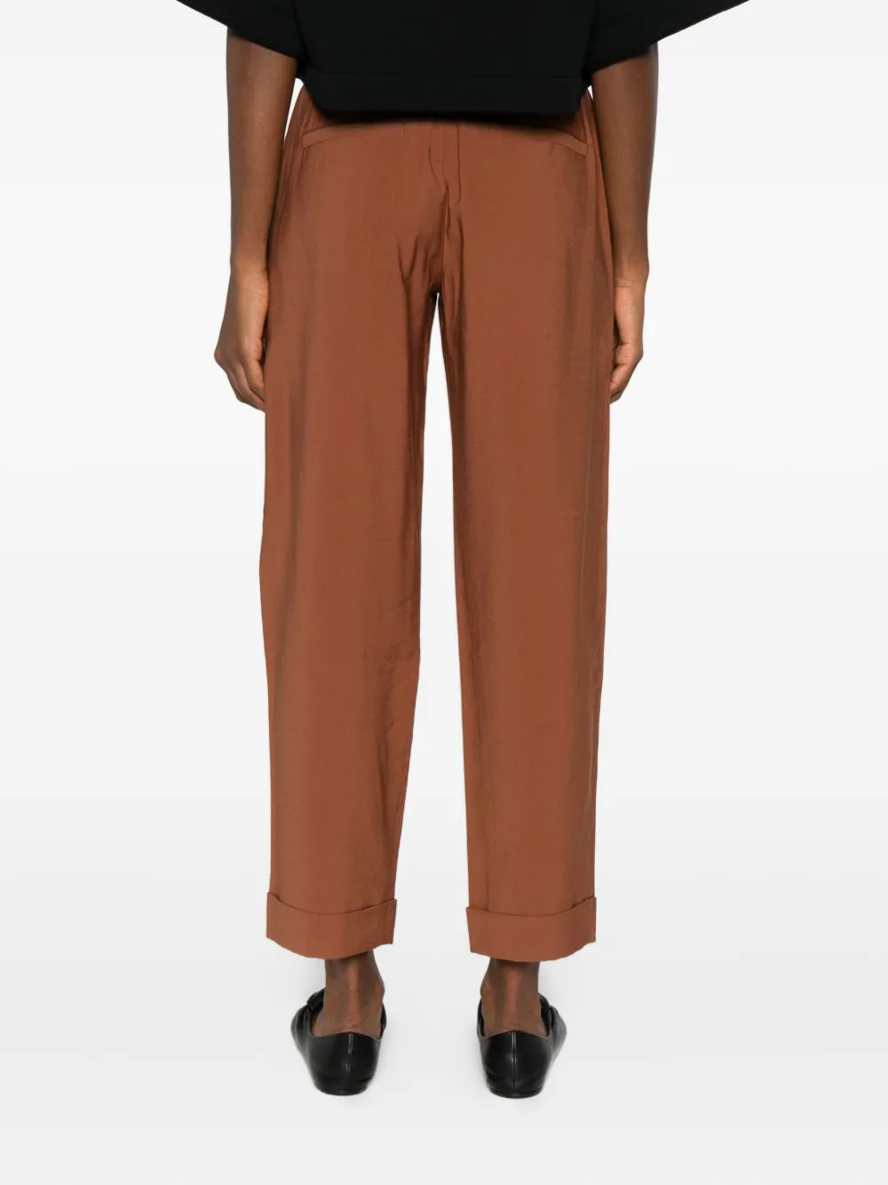 Marc O'polo Cuffed Drawstring Trousers In Brown