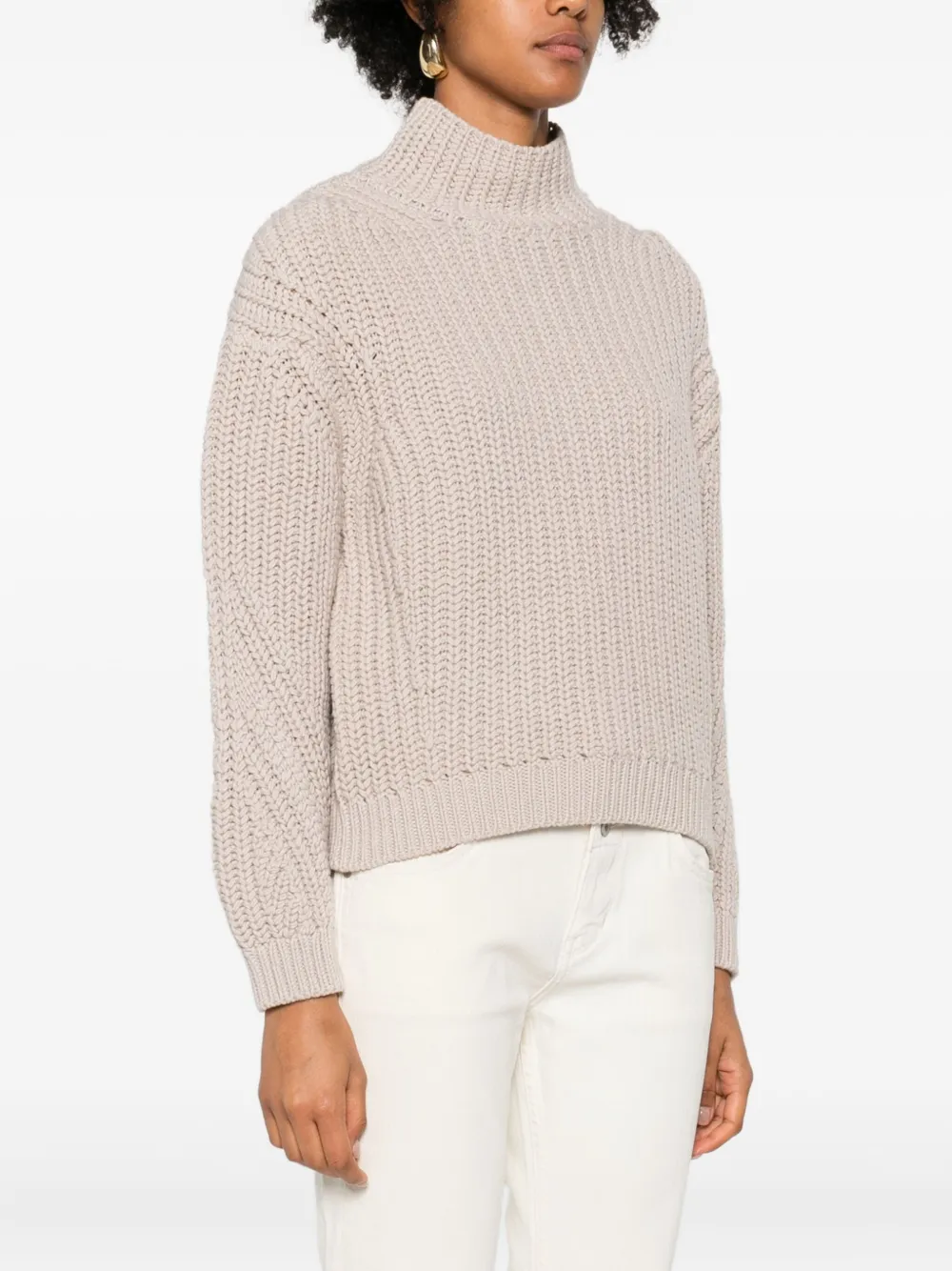 Marc O'Polo Wollen trui met hoge hals Beige