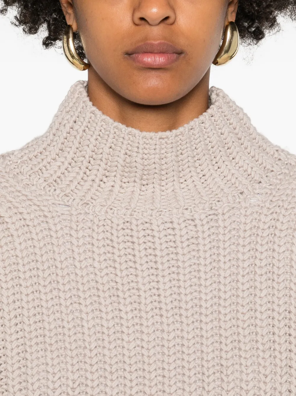 Marc O'Polo Wollen trui met hoge hals Beige