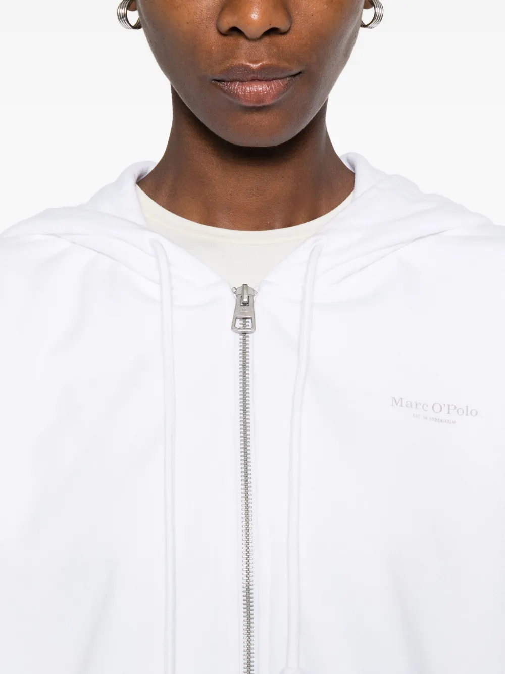 Marc O'polo Zip-up Hoodie In White
