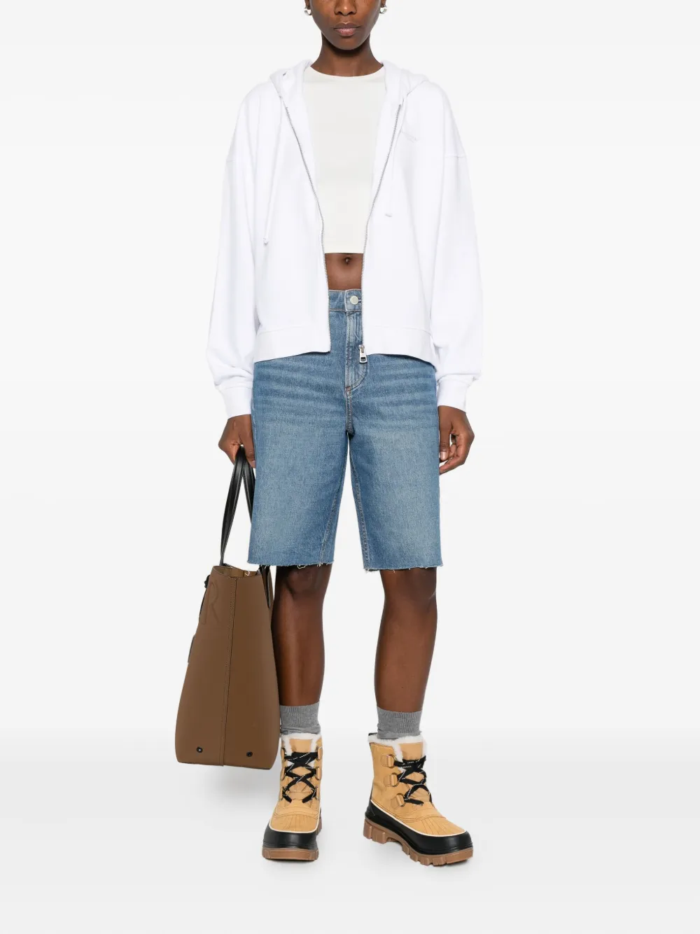 Marc O'polo Zip-up Hoodie In White