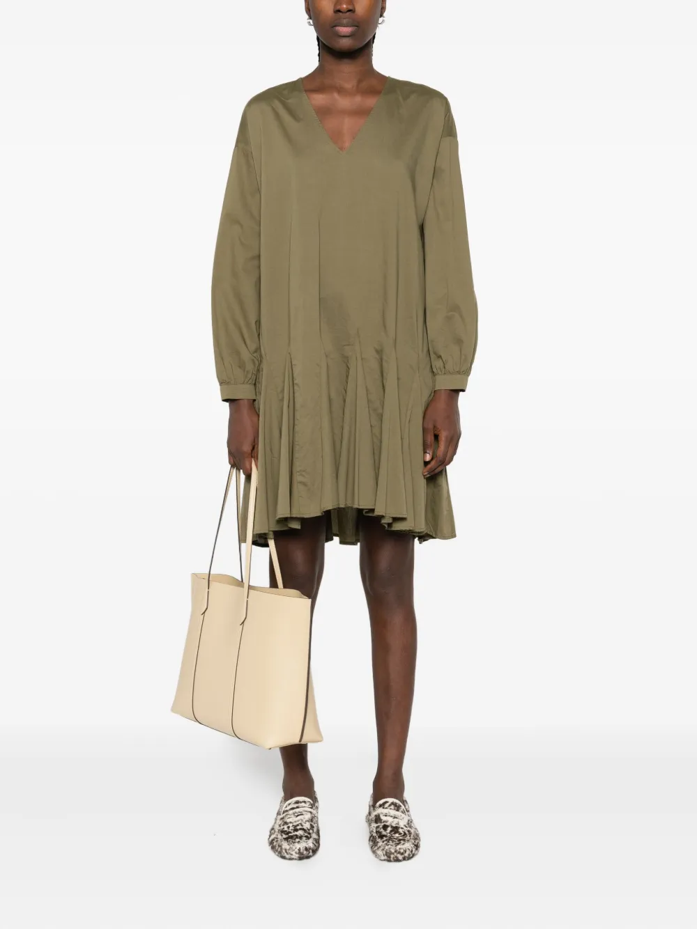 Marc O'Polo Midi-jurk met V-hals - Groen