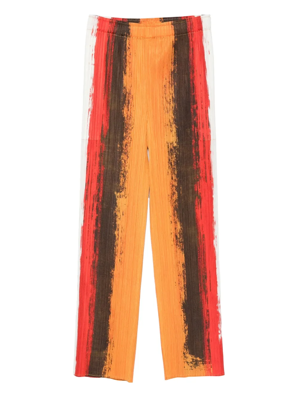Pleats Please Issey Miyake Gestreepte plooibroek Rood
