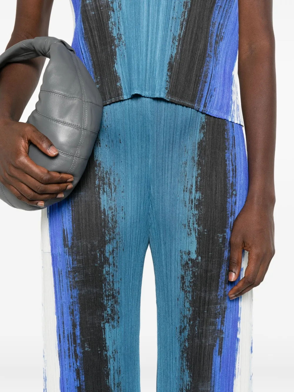 Pleats Please Issey Miyake Plooibroek met verfstreek Blauw