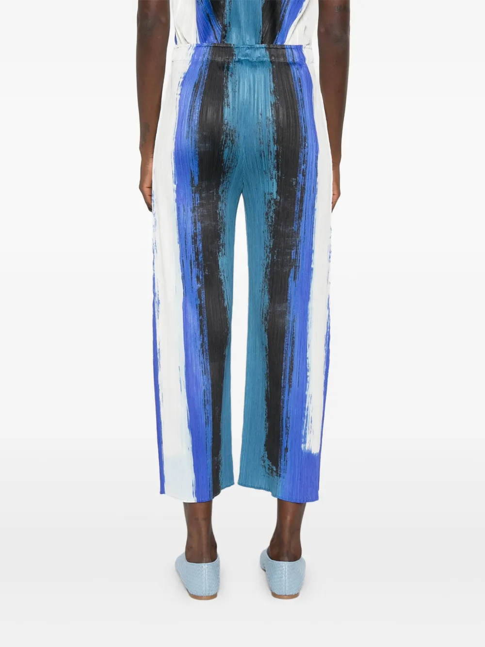 Pleats Please Issey Miyake Plooibroek met verfstreek Blauw