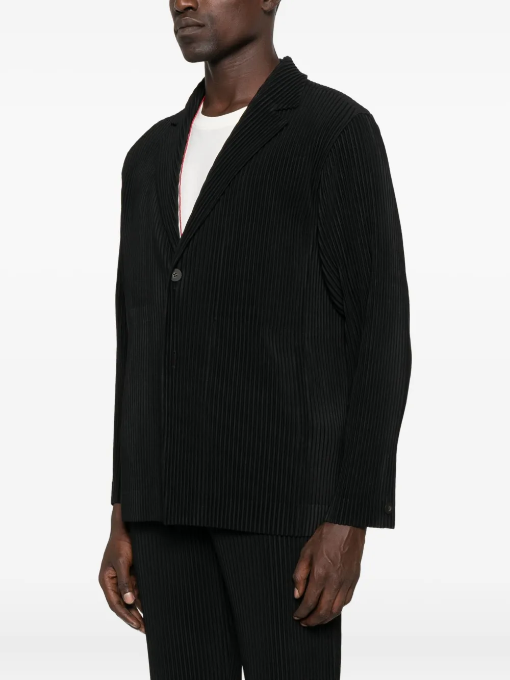 Homme Plissé Issey Miyake Geplooide blazer met knopen Zwart