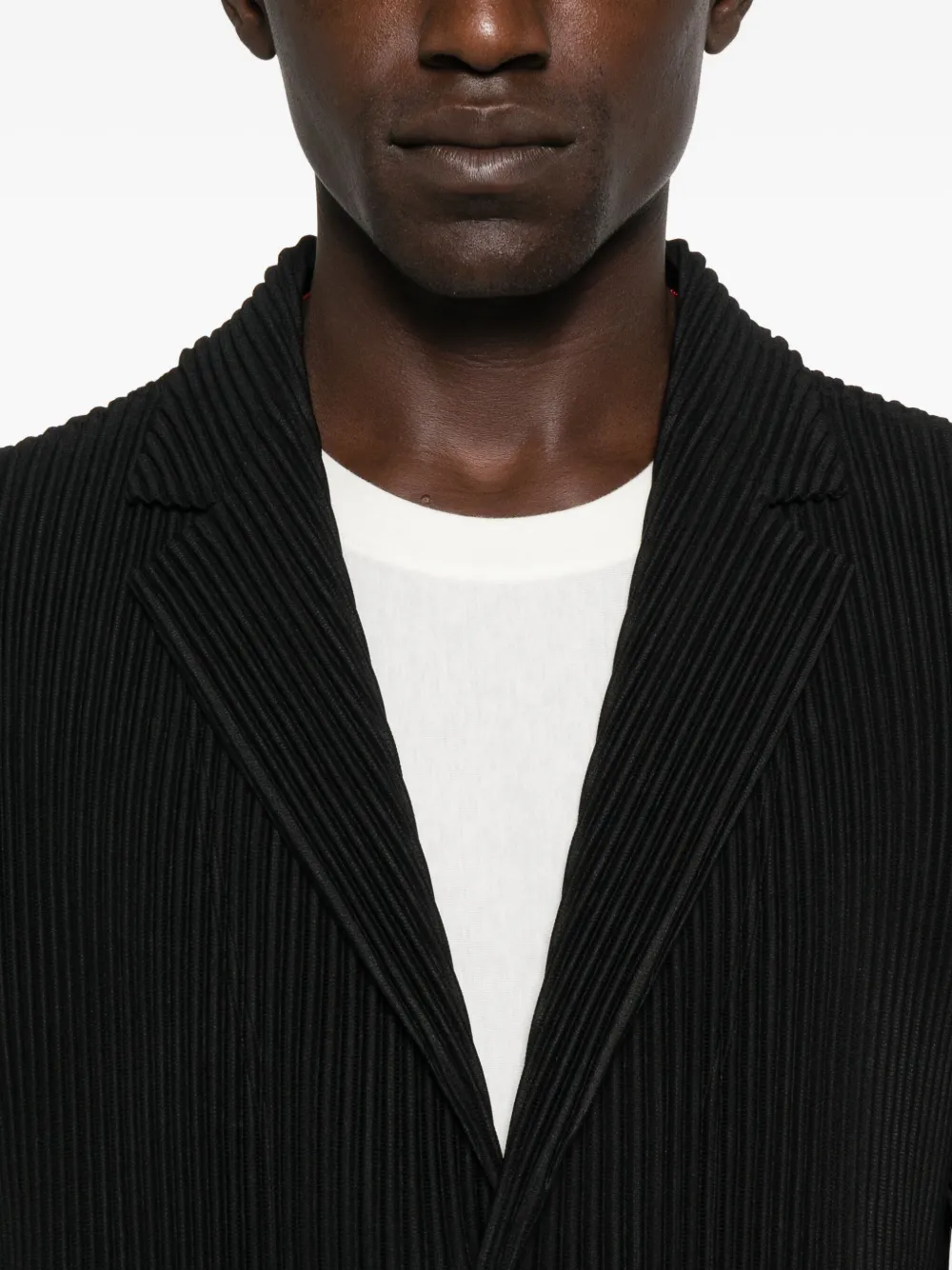 Homme Plissé Issey Miyake Geplooide blazer met knopen Zwart
