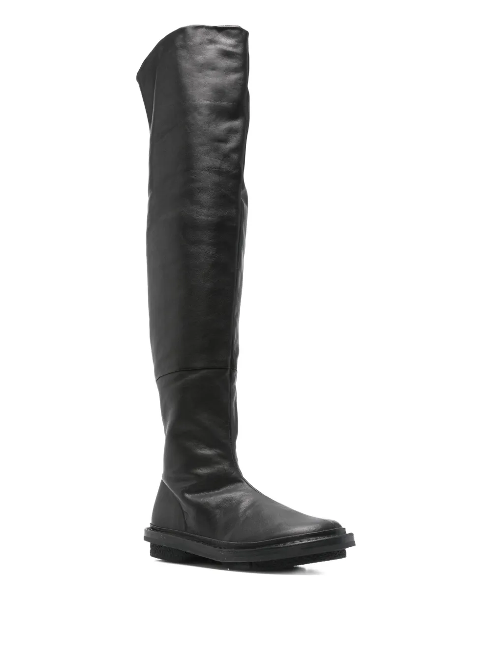 Trippen leather thigh-high boots Black