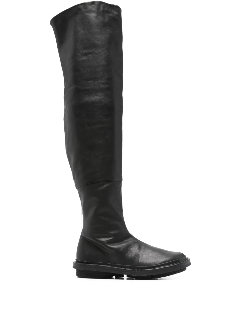 Trippen leather thigh-high boots Black