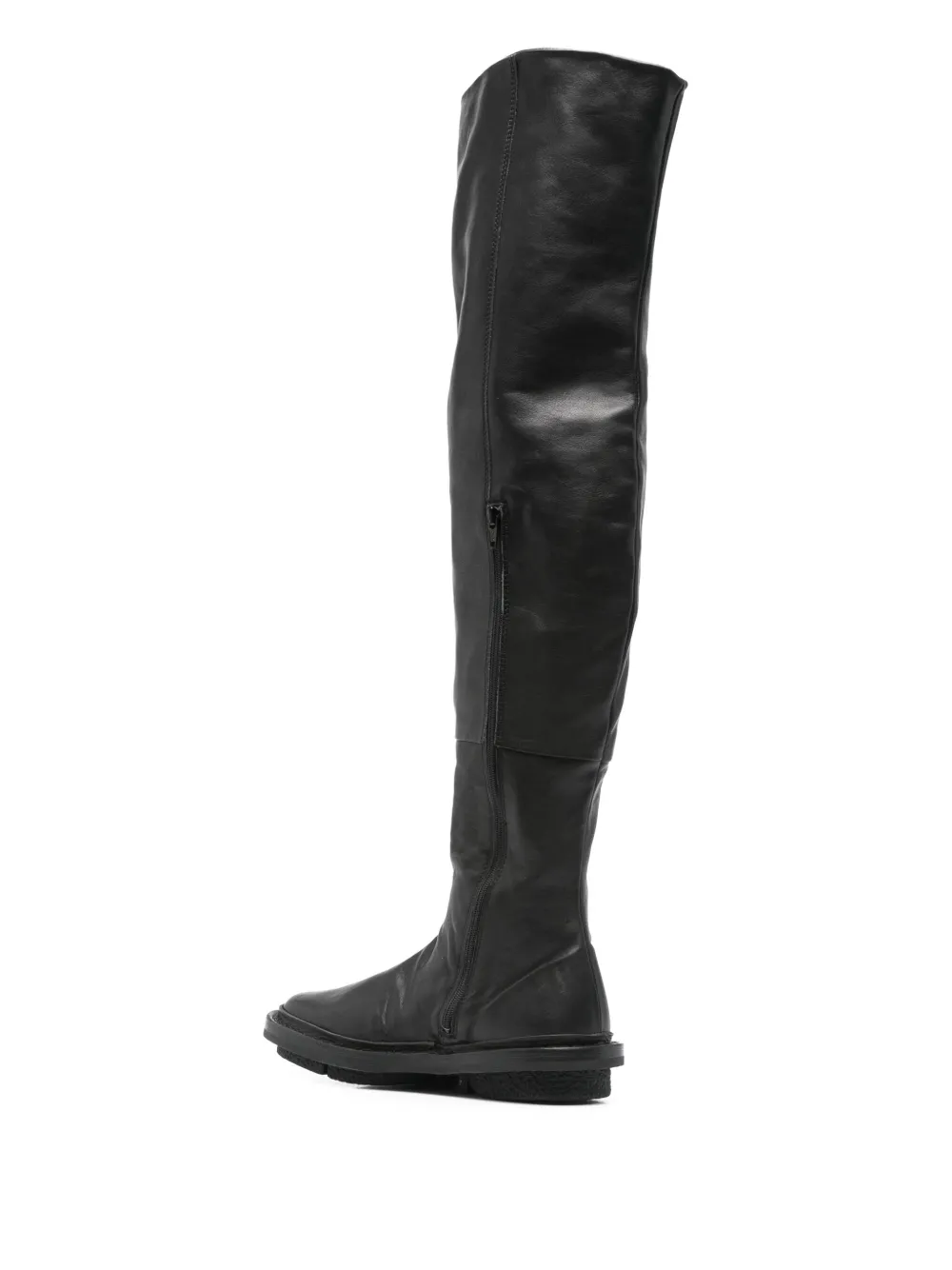 Trippen leather thigh-high boots Black