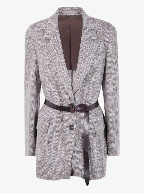 Brunello Cucinelli 人字斜纹针织束腰夹克
