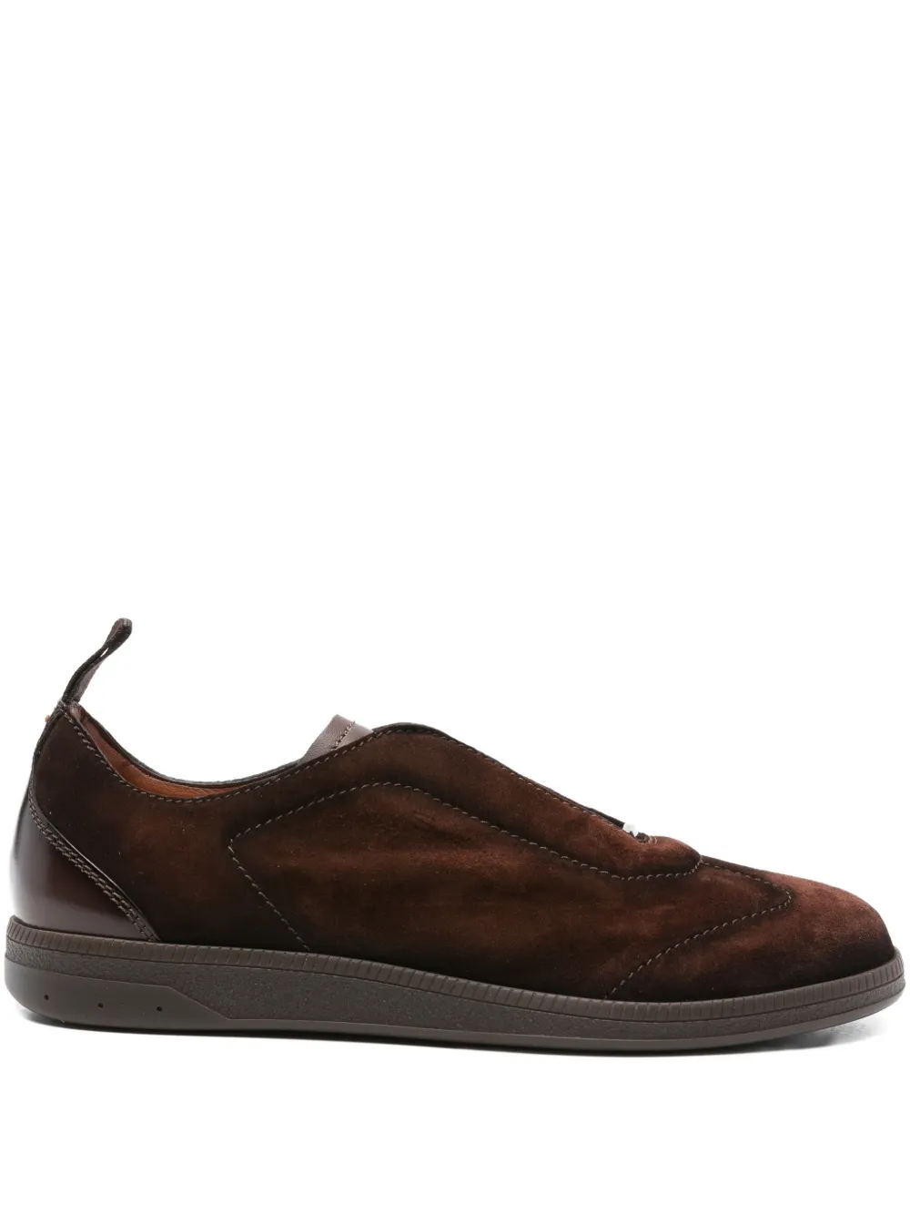 Santoni suede-leather sneakers Brown
