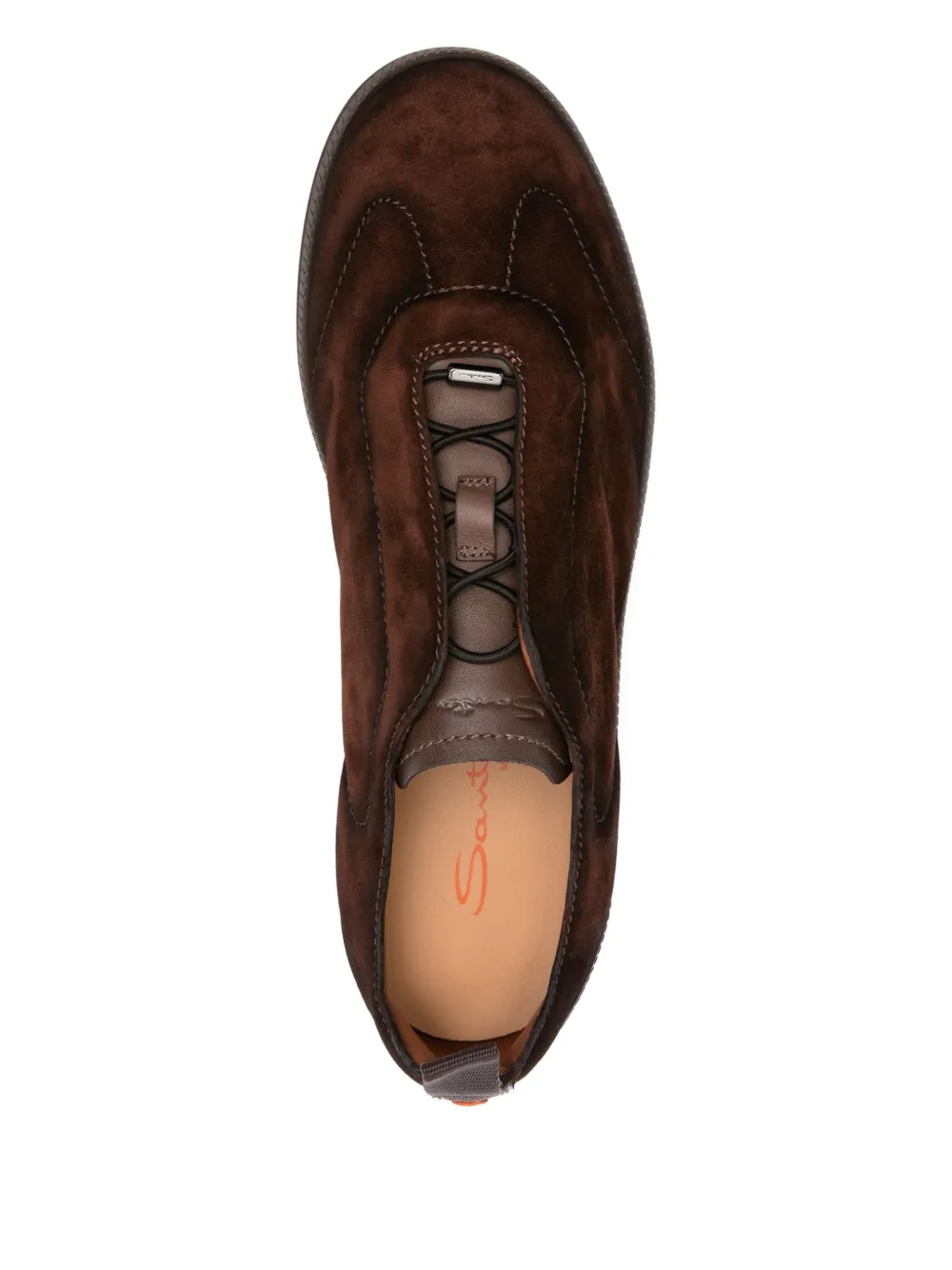 Santoni suede-leather sneakers Brown