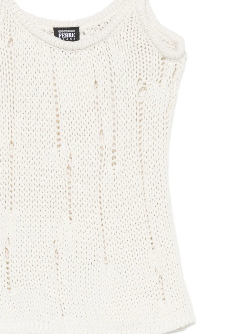 Pre-owned Gianfranco Ferre 2000s Open-knit Tank Top In White