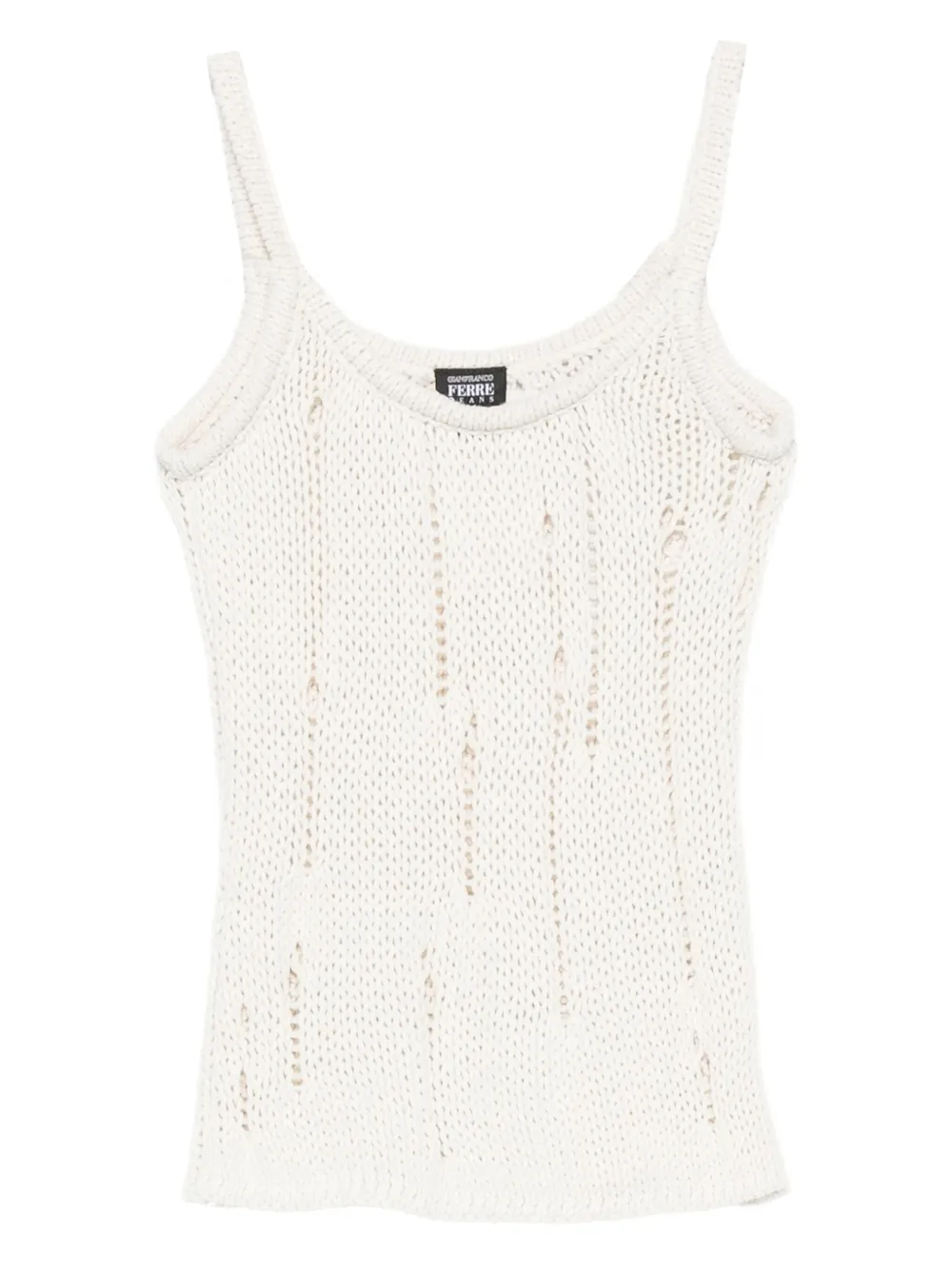 Gianfranco Ferré Pre-Owned 2000s open-knit tank top | White | Image 1