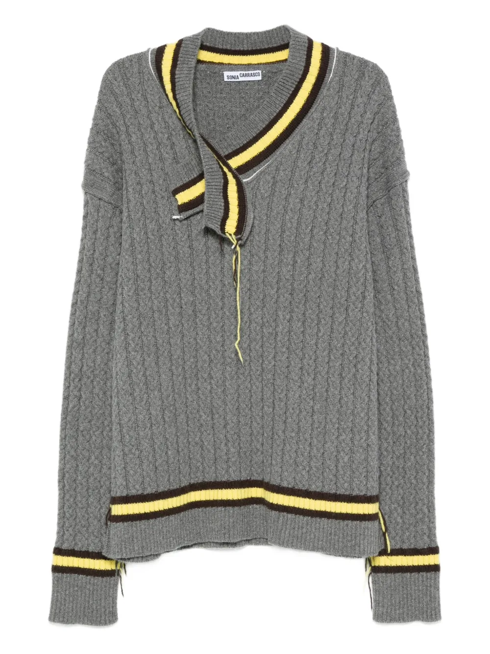 SONIA CARRASCO cable-knit striped sweater - Grigio