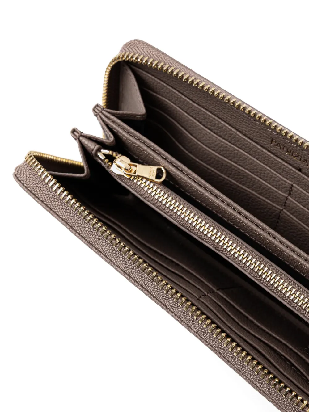 Patrizia Pepe Portemonnee met rits en Fly-plakkaat Beige