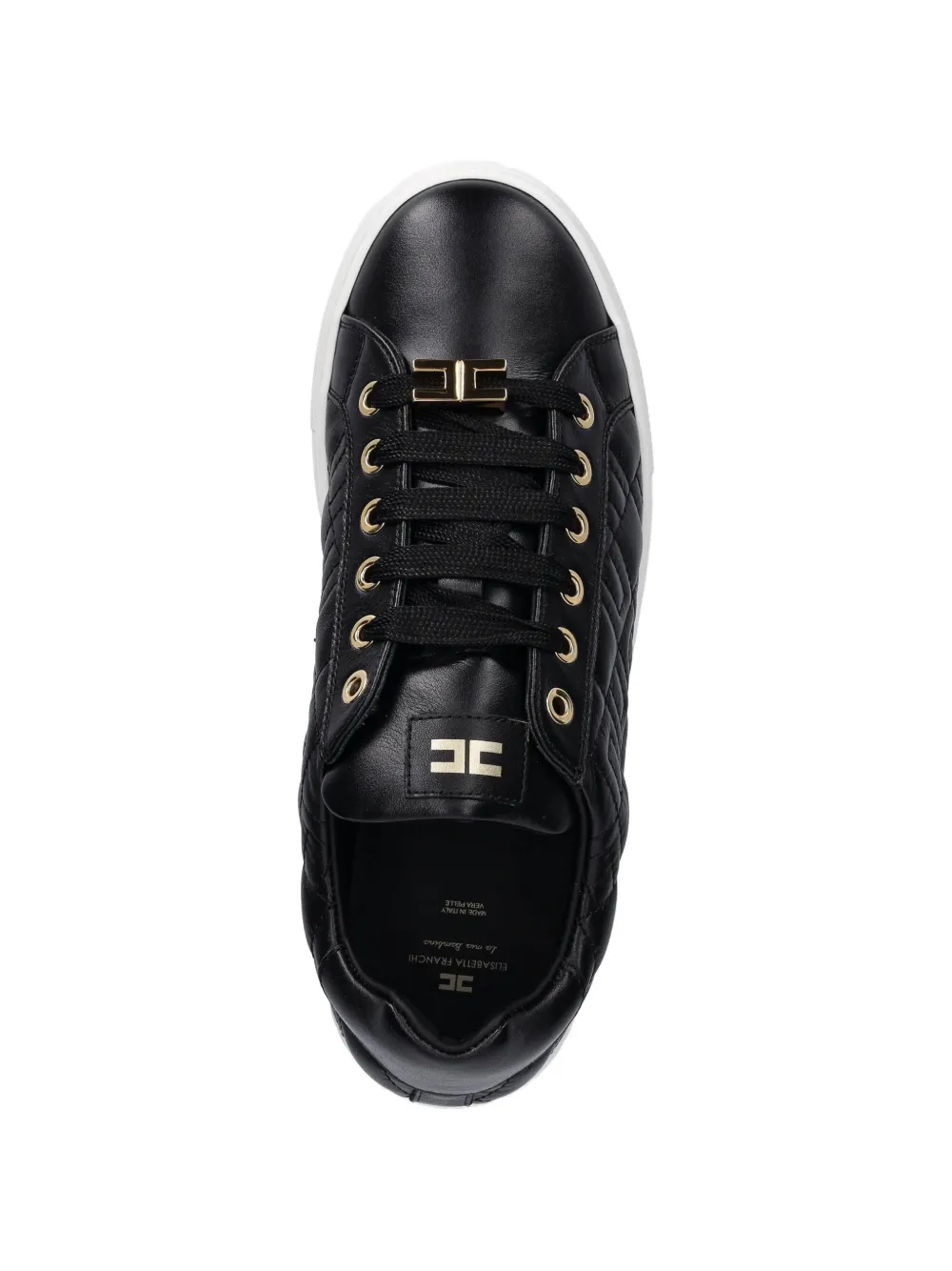 Elisabetta Franchi La Mia Bambina quilted logo-detail sneakers Zwart