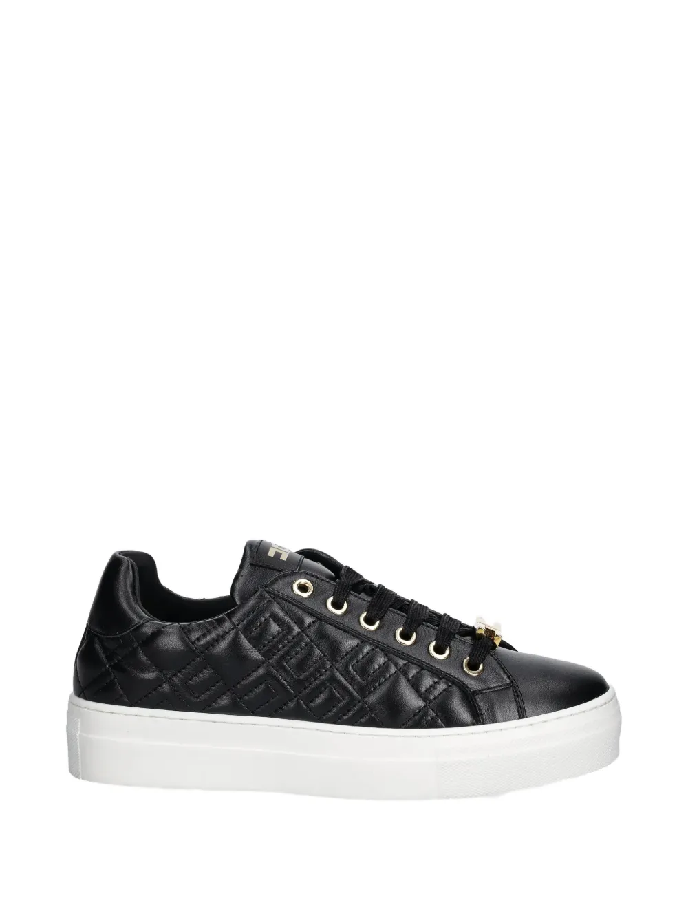 Elisabetta Franchi La Mia Bambina quilted logo-detail sneakers Zwart