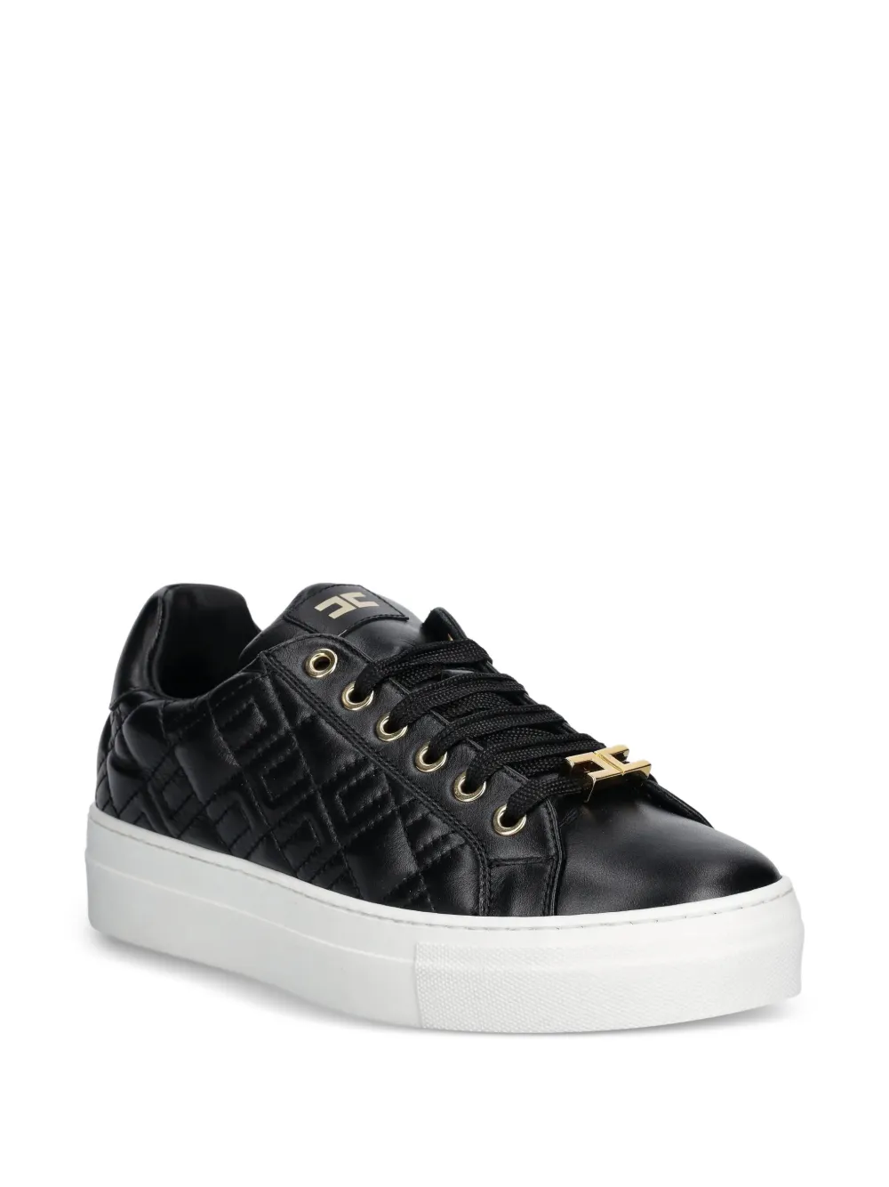 Elisabetta Franchi La Mia Bambina quilted logo-detail sneakers - Nero