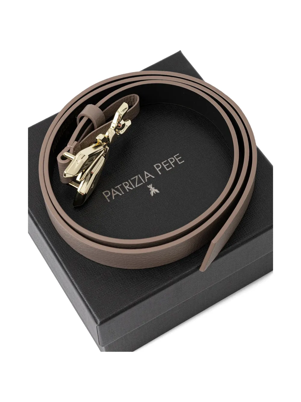 Patrizia Pepe Fly Buckle Belt In Neutral