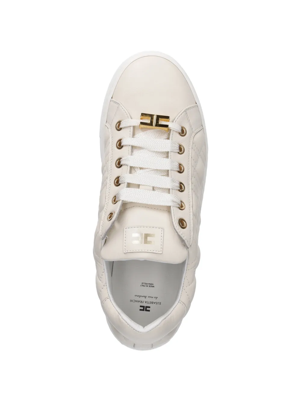 Elisabetta Franchi La Mia Bambina quilted logo-detail sneakers Wit