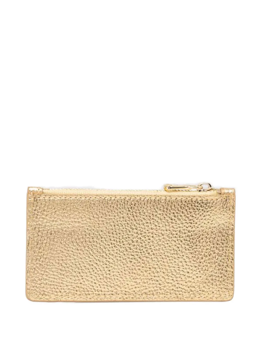 Patrizia Pepe Logo Zip Card Holder In Gold