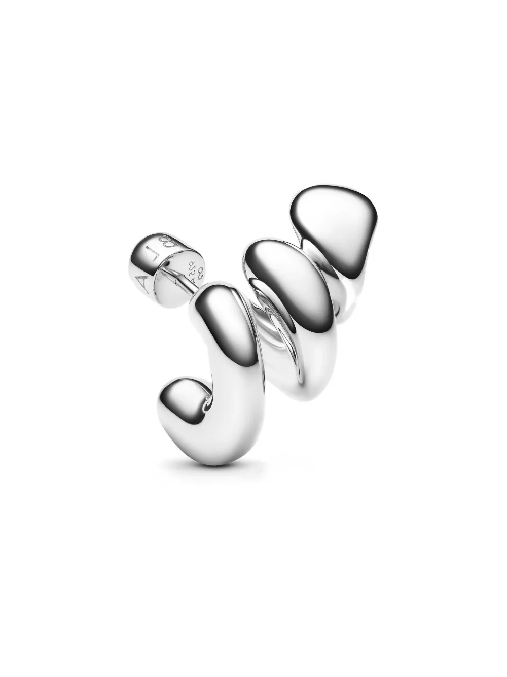 Maria Black Coil Crawler Earring In Silver