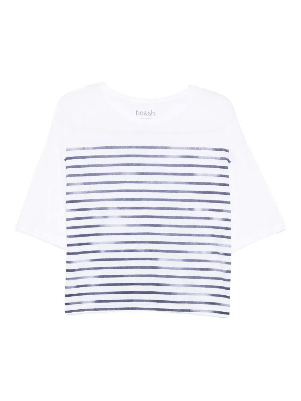 Ba & Sh stripe print boxy top - ホワイト Ba & Sh stripe print boxy top - ホワイト