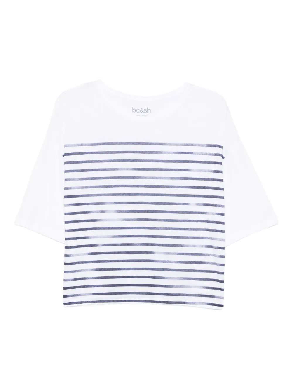 Ba&Sh Gestreepte boxy top Wit