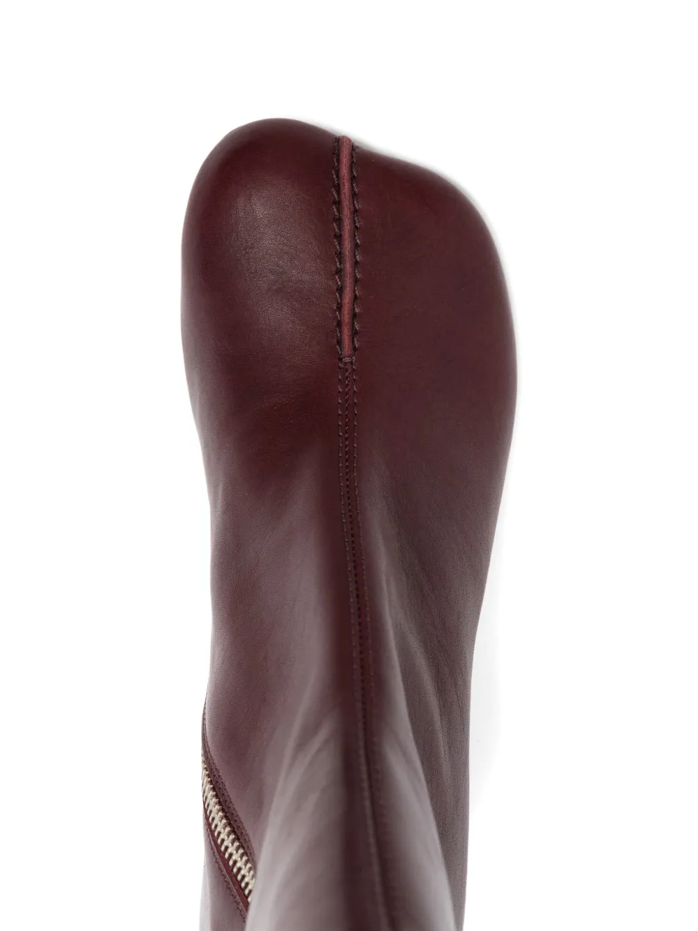 Mm6 Maison Margiela 70mm Leather Zip-fastening Block-heel Ankle Boots In Red