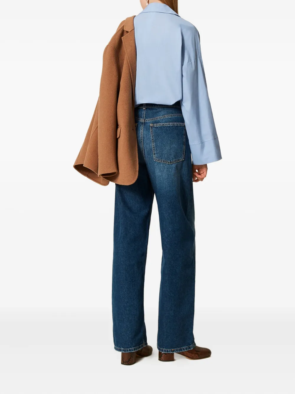 TWINSET Jeans met gespsluiting en ceintuur Blauw