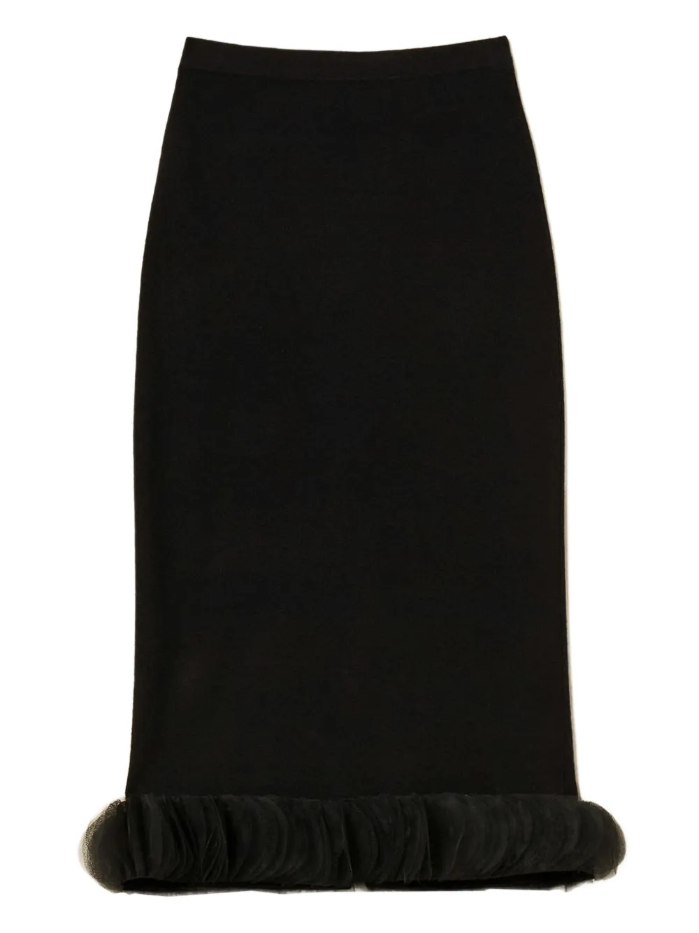 TWINSET Gebreide midi-rok met ruches Zwart