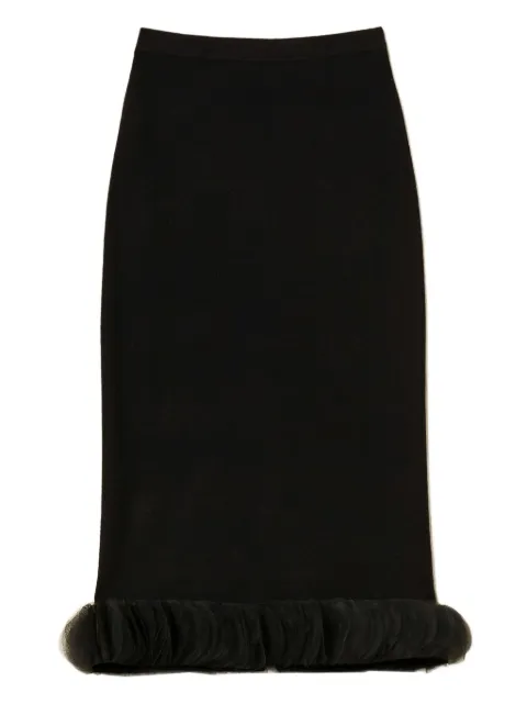 TWINSET knit ruffled midi skirt