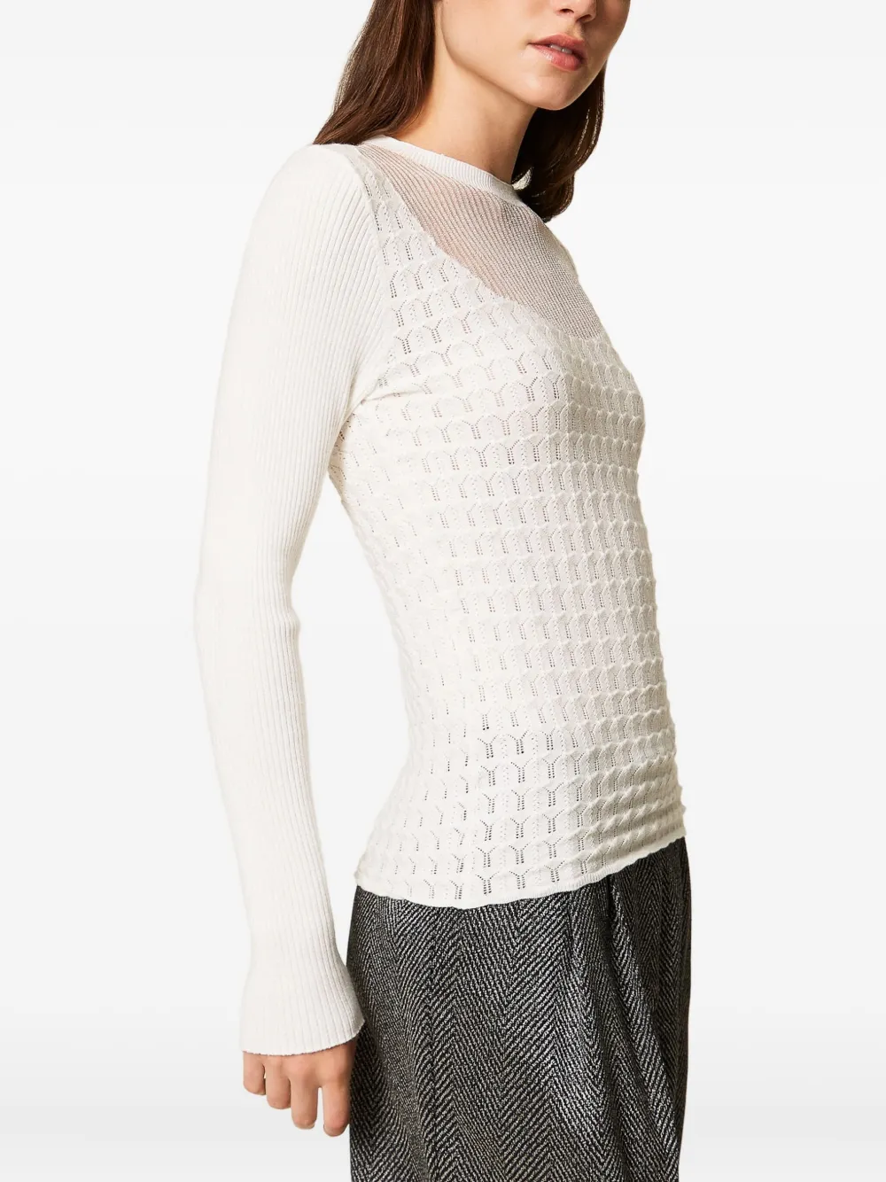 Twinset See-through Sweater In White