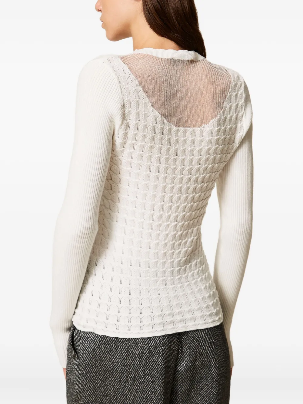 Twinset See-through Sweater In White