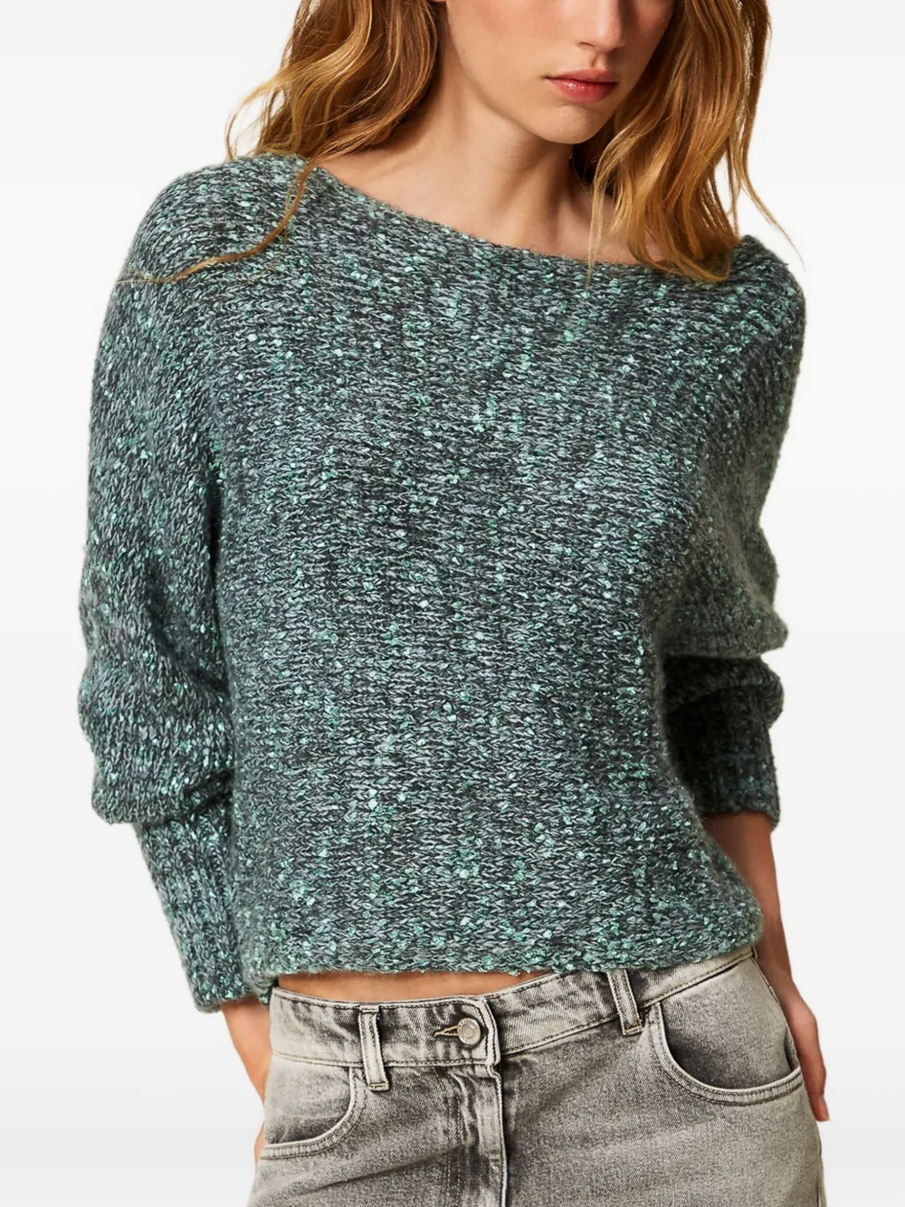 TWINSET Trui met boothals Groen