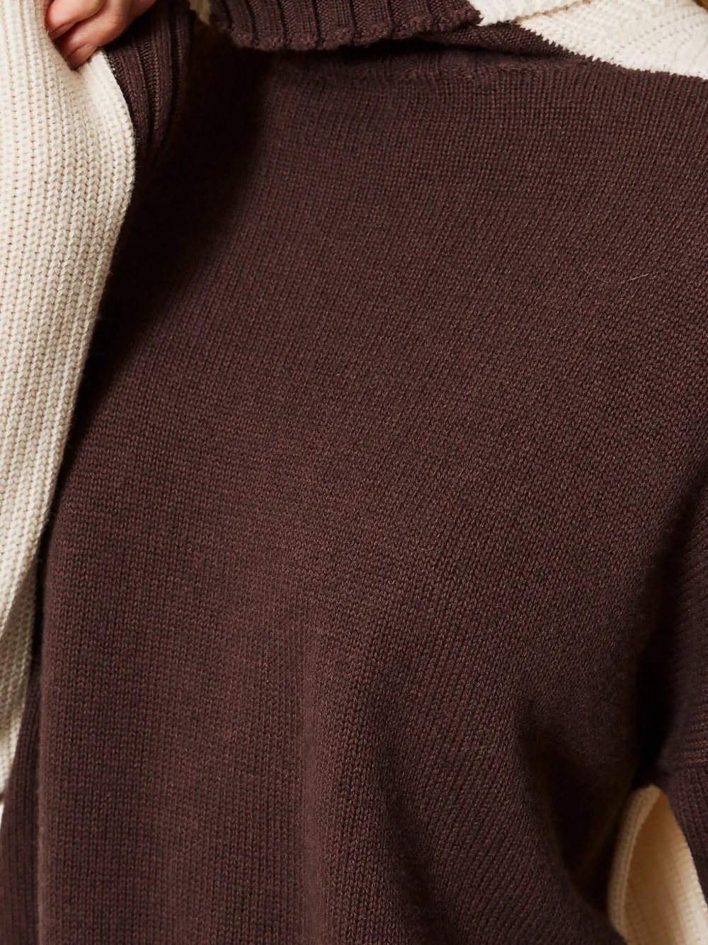 Twinset Relaxed Fit Color-block Sweater In Black