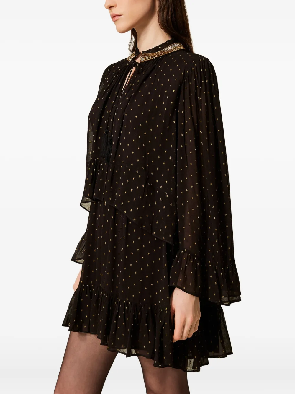 TWINSET Georgette jurk - Zwart