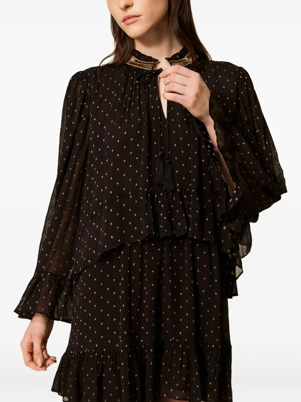 TWINSET Mini-jurk met ruches Zwart