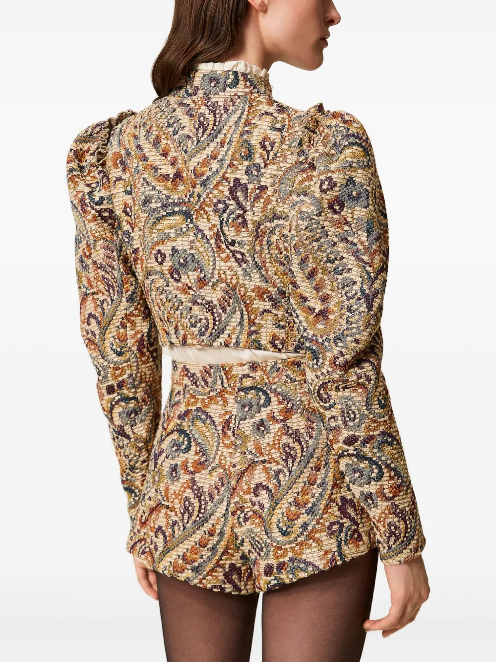TWINSET Jack met pofmouwen en paisley-print Beige