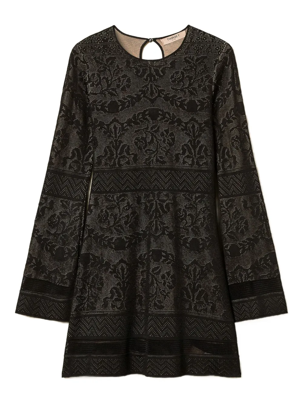 TWINSET open-work knit mini dress Zwart