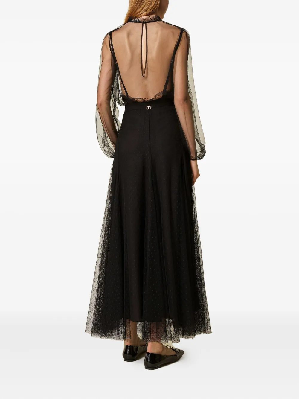 TWINSET Tulen maxi-rok met stippen Zwart
