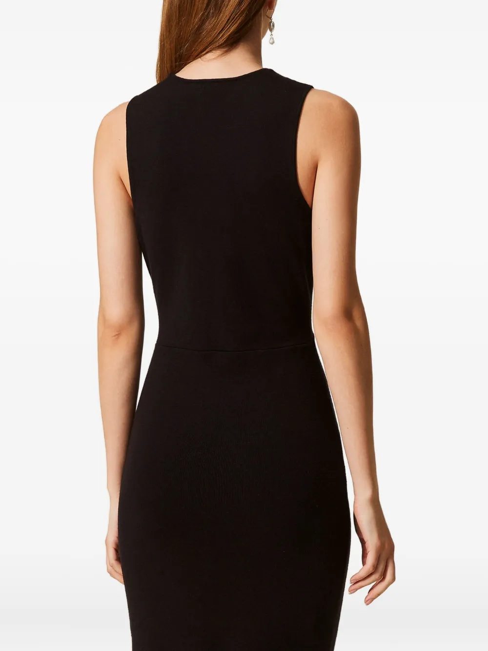 TWINSET Mouwloze jurk met V-hals Zwart