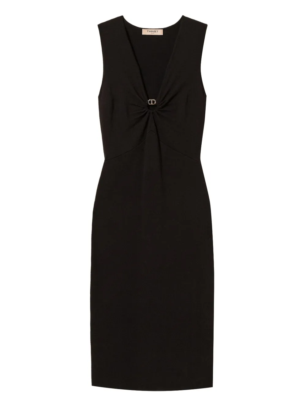 TWINSET Mouwloze jurk met V-hals Zwart