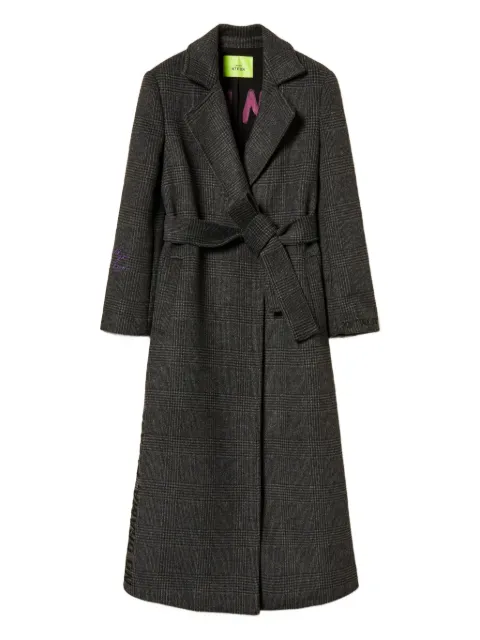 TWINSET checked belted coat